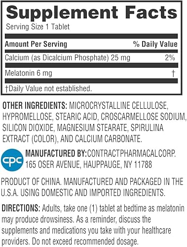 Miniatura 2 de Earth's Splendor Tabletas de melatonina de 6 mg de bicapa, suplemento de ayuda para dormir, 60 unidades - suministro para 2 meses