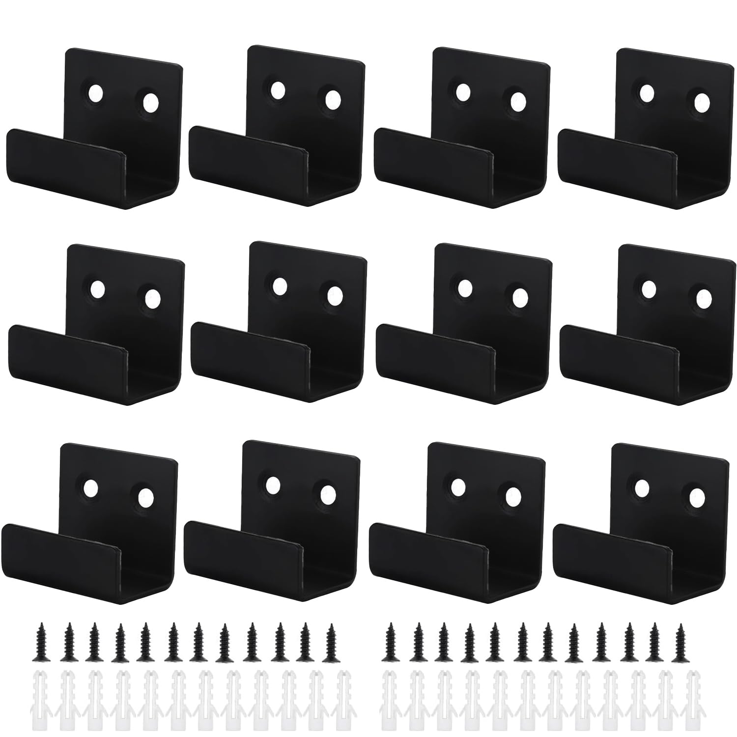 Keramikfliesen Haken 12 Stück - Schwerlast Haken Schwarz 40mm