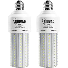 RIUVAO 2 Pack 60W LED Corn Light Bulb 500W Equivalent Bulb 7500 Lumen 5000K Cool Daylight White E26/E27 Medium Base for Outdoor Indoor Large Area Garage Warehouse Factory Backyard