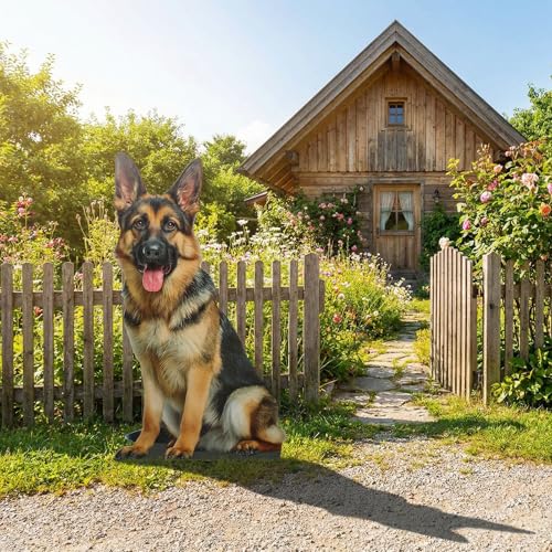 Image of Geelin 4 ft German Shepherd Cardboard Standup Cutout Life Size Dog Animal Stand up Photo Booths Prop Stand-up for Pets Animal Themed Birthday Party Decoration Supplies