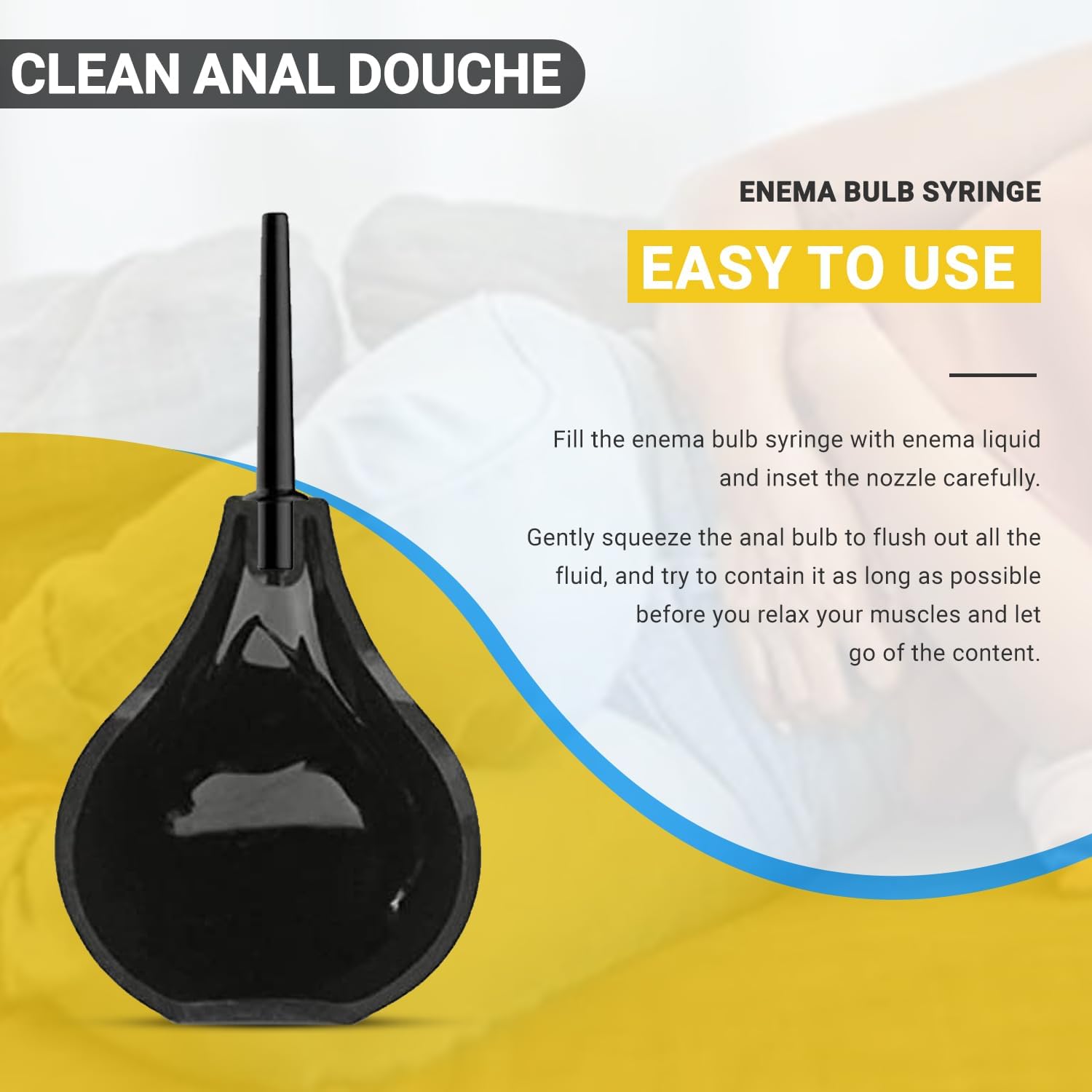 MaxiCare Enema Bulb Syringe – Soft and Comfortable Nozzle – Leak-Proof Douches for Men and Women – Safe and Efficient Douche Bulb – Reusable Vaginal and Anal Cleaner 8 Oz