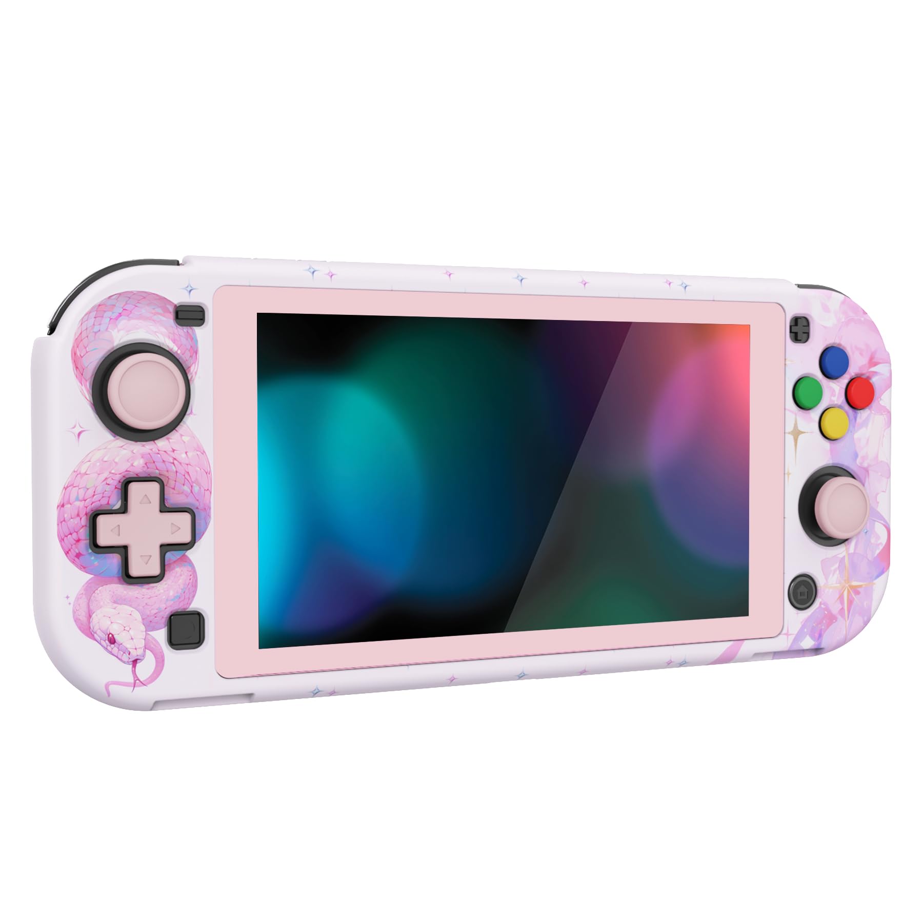 playvital ZealProtect Protective Case for Nintendo Switch Lite, Hard Shell Grip Cover for Nintendo Switch Lite w/Screen Protector & Thumb Grip Caps & Button Caps - Celestial Serpent's Embrace — view 6