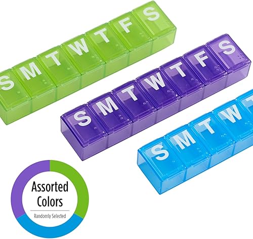 Miniatura 4 de EZY DOSE Organizador y planificador de pastillas clásico semanal 7 días mediano surtido 67005