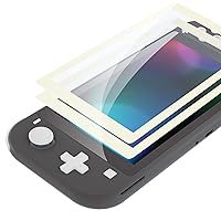 Vista 10 de eXtremeRate Paquete de 2 protectores de pantalla de vidrio templado transparente HD con borde verde cazador, protector de pantalla para Nintendo