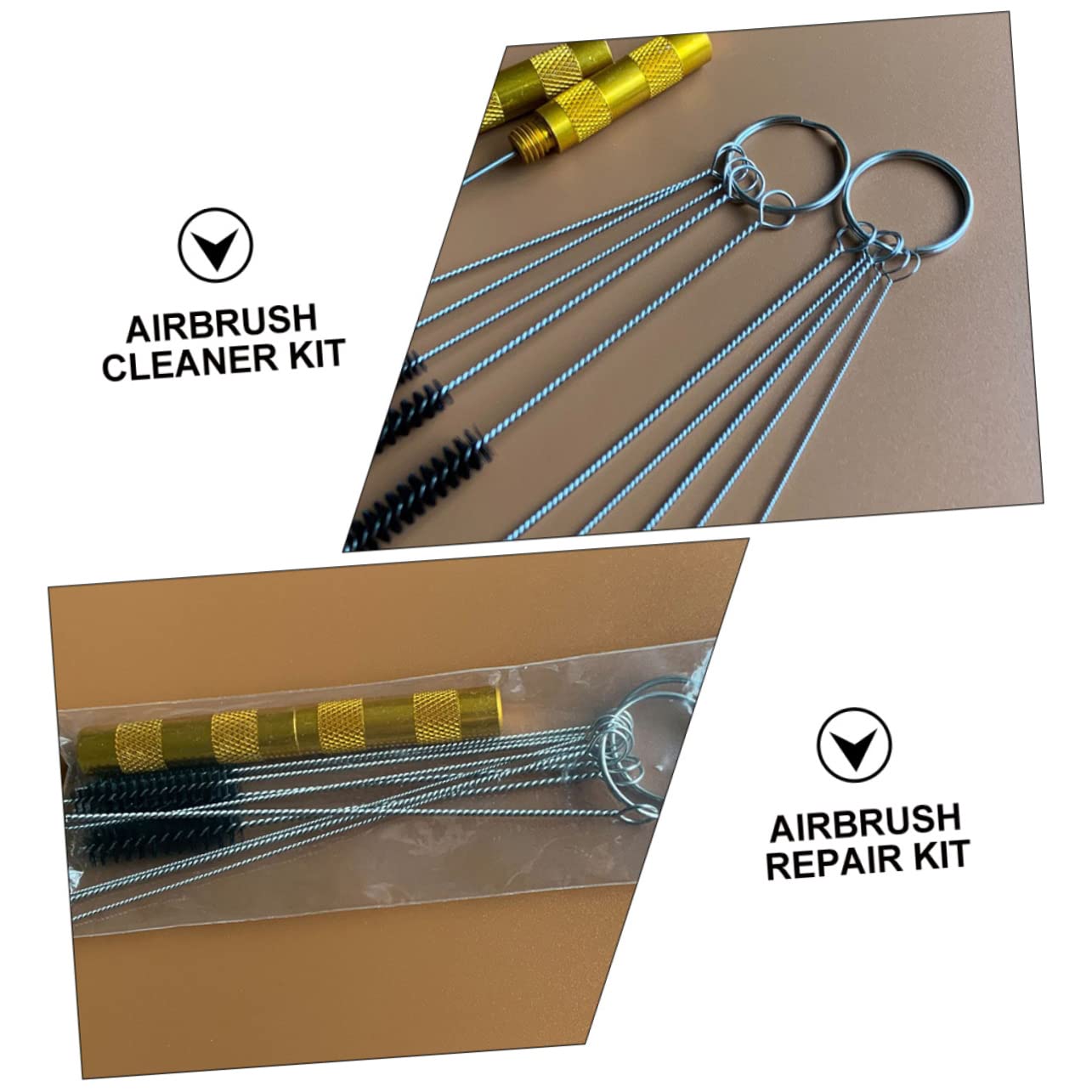 ARTIBETTER 3 Sets Airbrush Spray Cleaning Kit Nozzle Washing Scrub Repair Cleaning for Household Use Cleaning Tools Airbrush Cleaning Kit Airbrush Cleaning Brush Tool Alloy