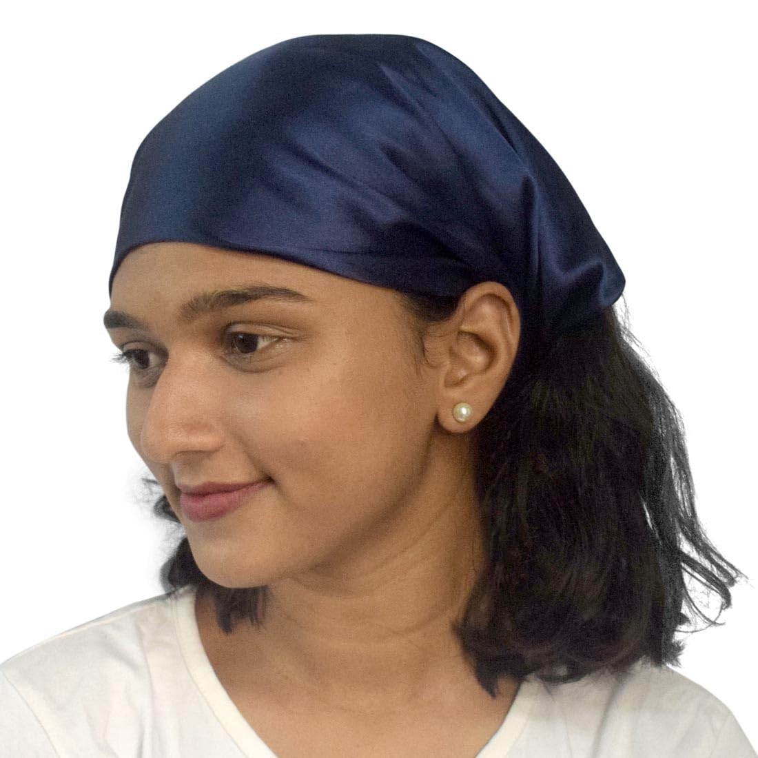 Women Satin Pineapple Protector| Elegant Plain Pineapple Keeper for Curly Hair| A Stylish Solution for Preserving and Enhancing Your Gorgeous Curls 1Pcs (Metallic Blue)