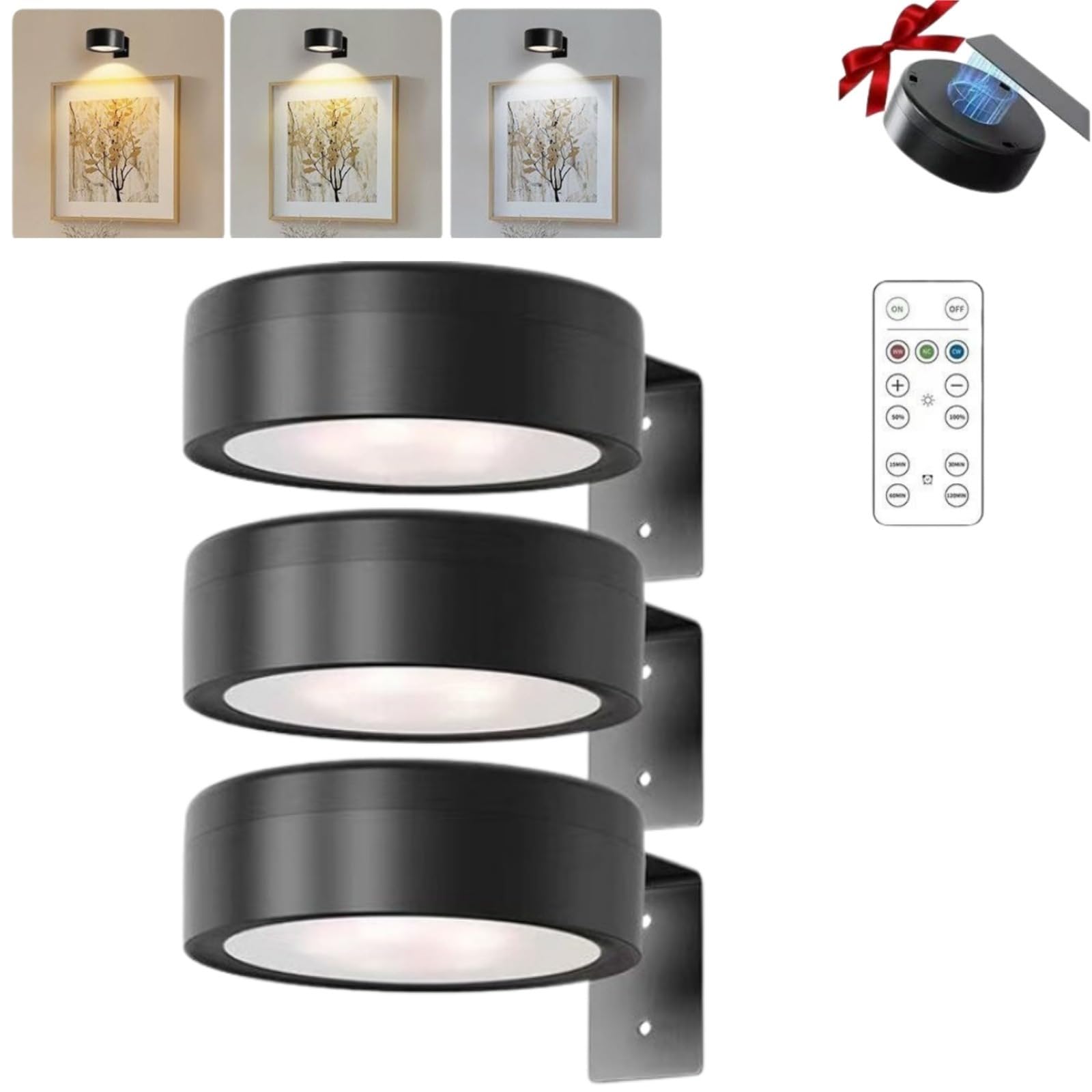 Światła do zdjęć na ścianę, magnetyczne lampy LED do ponownego ładowania, bezprzewodowe lampy z ramką na zdjęcia, lampki do zdjęć na ścianę, magnetyczne światło do malowania, bezprzewodowe lampy do