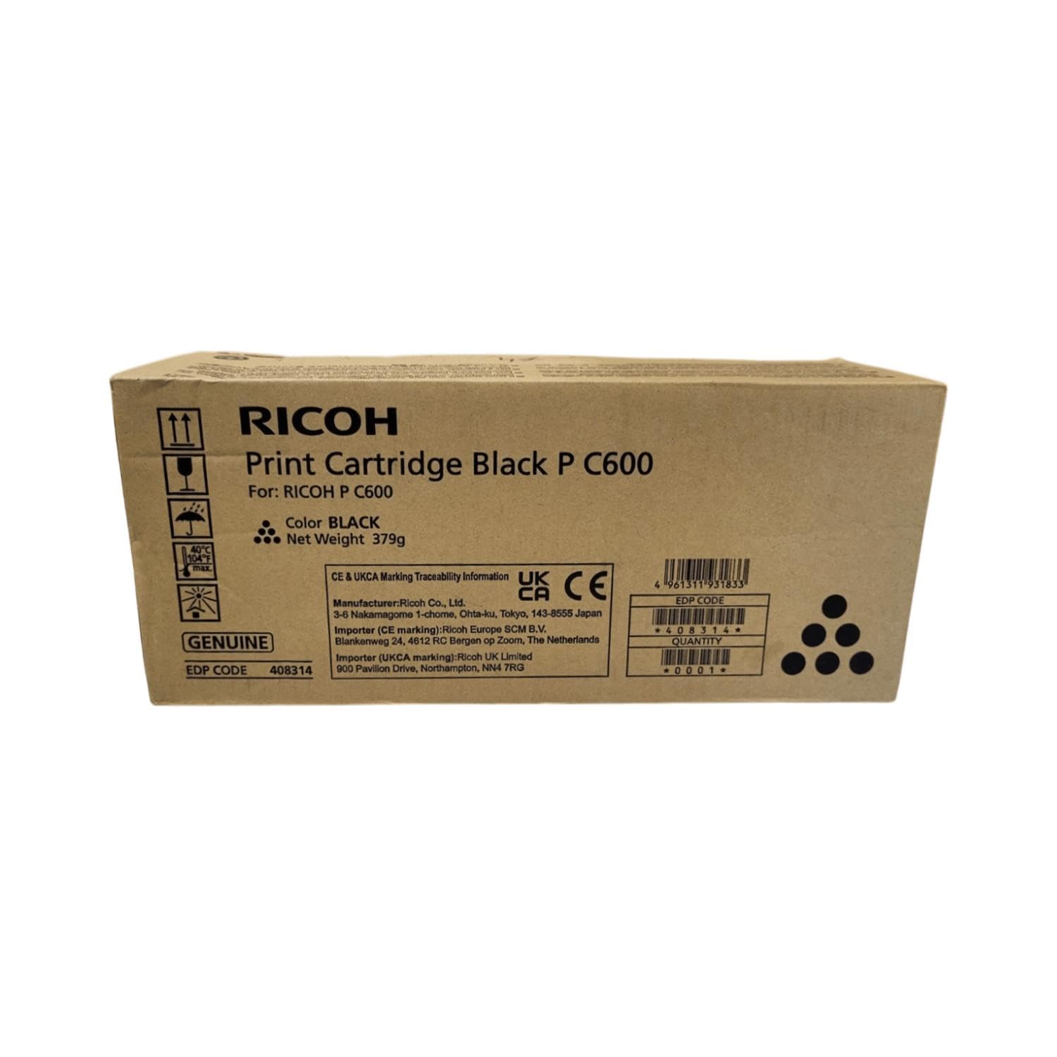 Ricoh Toner P C600 Black Schwarz (408314)