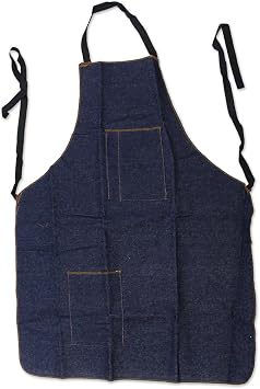 DAB 25" x 34" 63.5 x 86.4 cm Denim Apron with 2 Pockets | 23.5" 59.7 cm W x 32" 81.3 cm L | Robust Construction | Ergonomic Design with Reinforced Neck Strap | Ideal for Various Professions