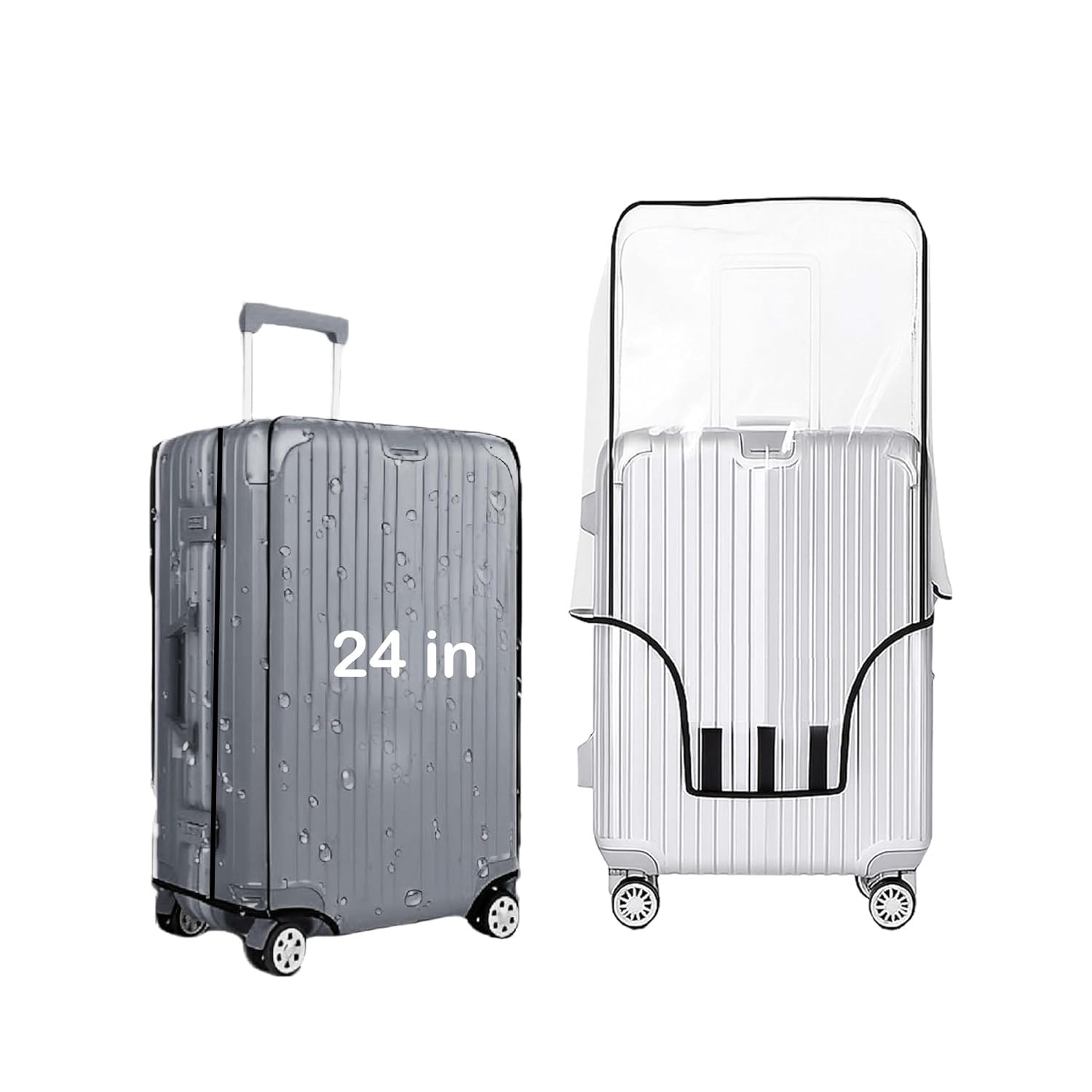 Handcuffs Transparent Luggage Trolley Protective Cover PVC Waterproof Travel Bag Suitcase Cover (24″ Inch) (16.1″ X 11″ X 24″) Handcuffs Transparent Luggage Trolley Protective Cover PVC Waterproof Travel Bag Suitcase Cover (24″ Inch) (16.1″ X 11″ X 24″)