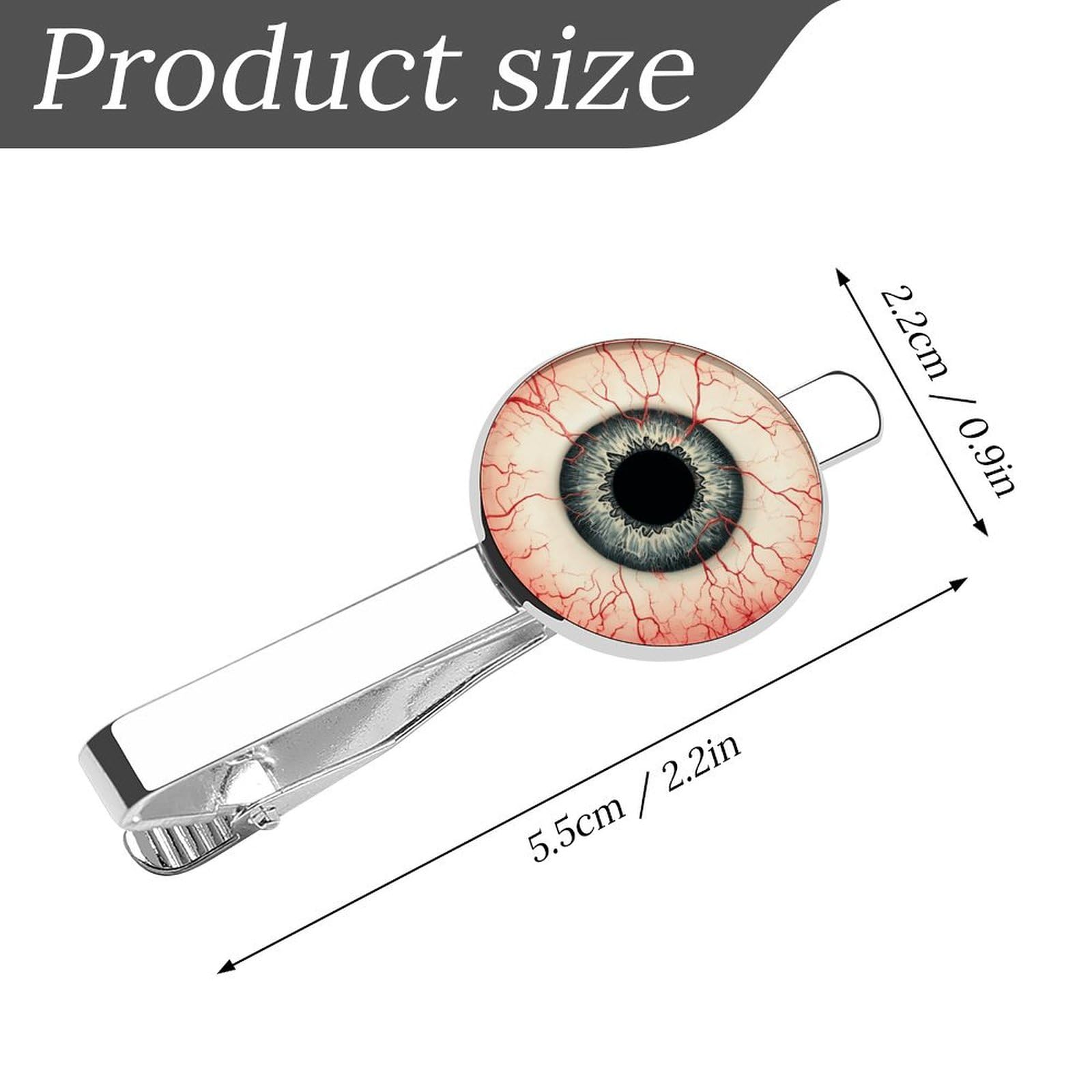 Red Eyeball 1 Pair Tie Clips Necktie Bar Pinch Clip for Wedding Business