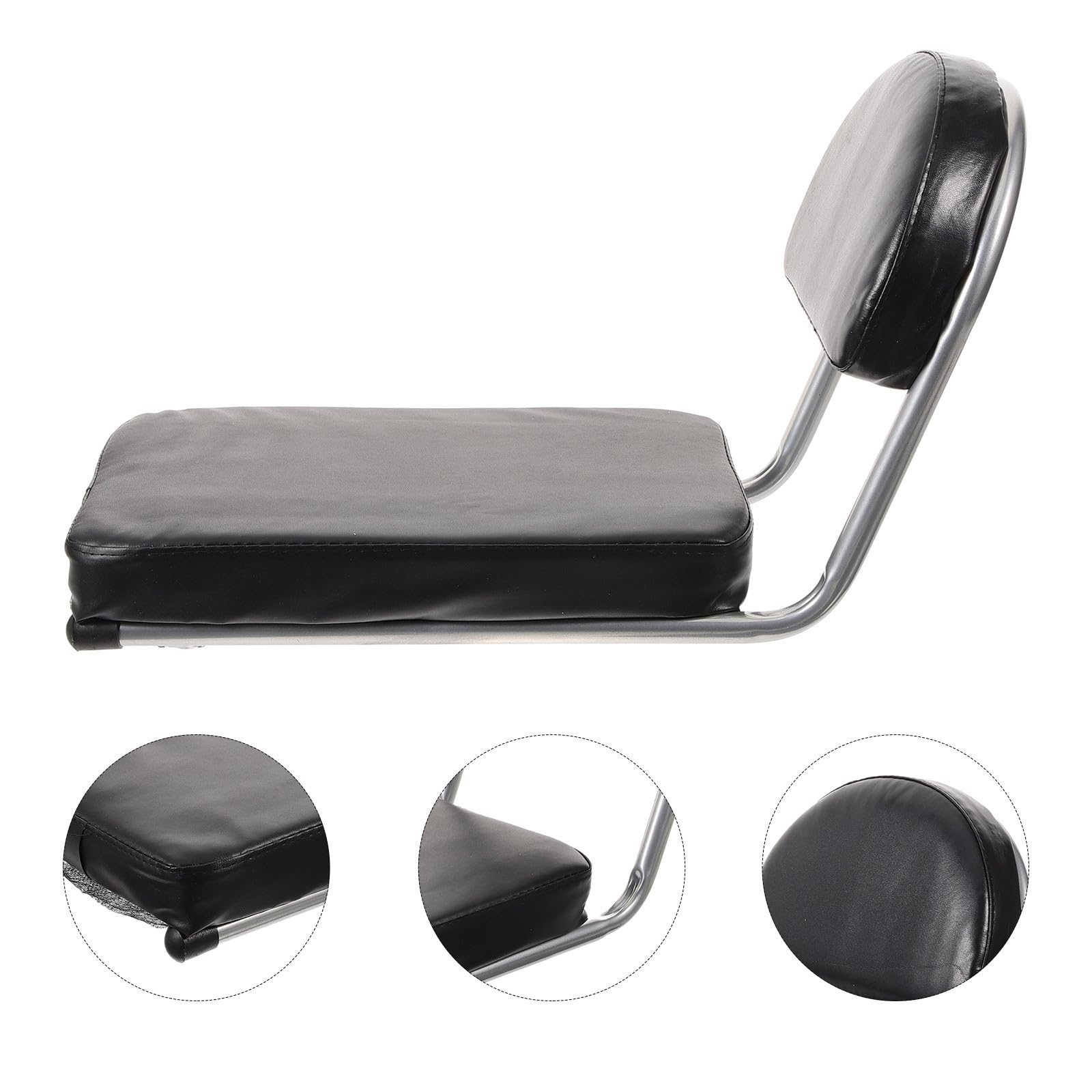 Selle Arrière de Vélo pour VTT et Vélo Pliant, Noir, Cuir Métal