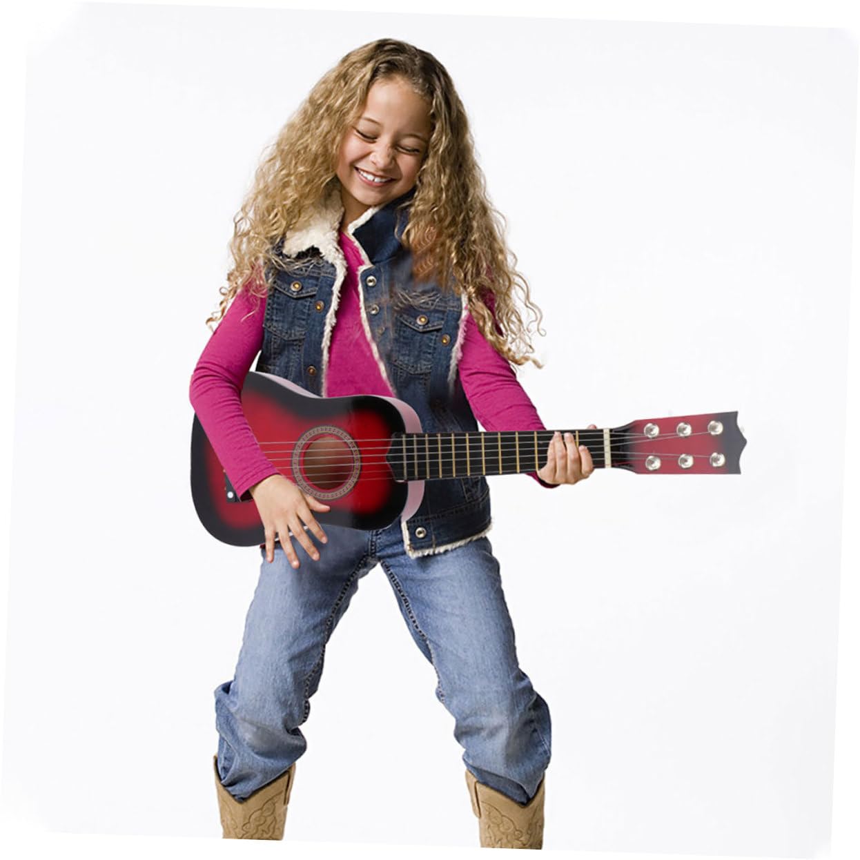 Guitarra de Aprendizaje Infantil de 21 Pulgadas, Madera, 6 Cuerdas