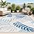 JONATHAN Y AMC100A-8 Tropics Palm Leaves Indoor Outdoor Area-Rug Bohemian Floral Easy-Cleaning High Traffic Bedroom Kitchen Backyard Patio Porch Non Shedding, 8 X 10, Gray/Blue
