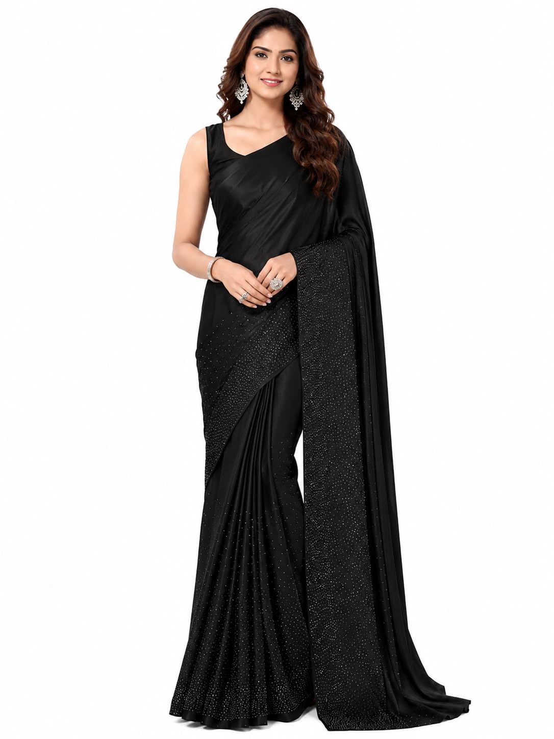 jogal Women’s Satin Saree with Stone Work | Designer Saree for Wedding, Reception, Festive & Evening Wea-picture-31