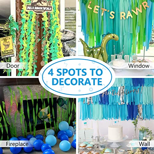 Image of PartyWoo, 51 pcs Blue Balloons and Crepe Paper for Balloon Garland, General Audience, Unisex, Birthday, Wedding Decorations