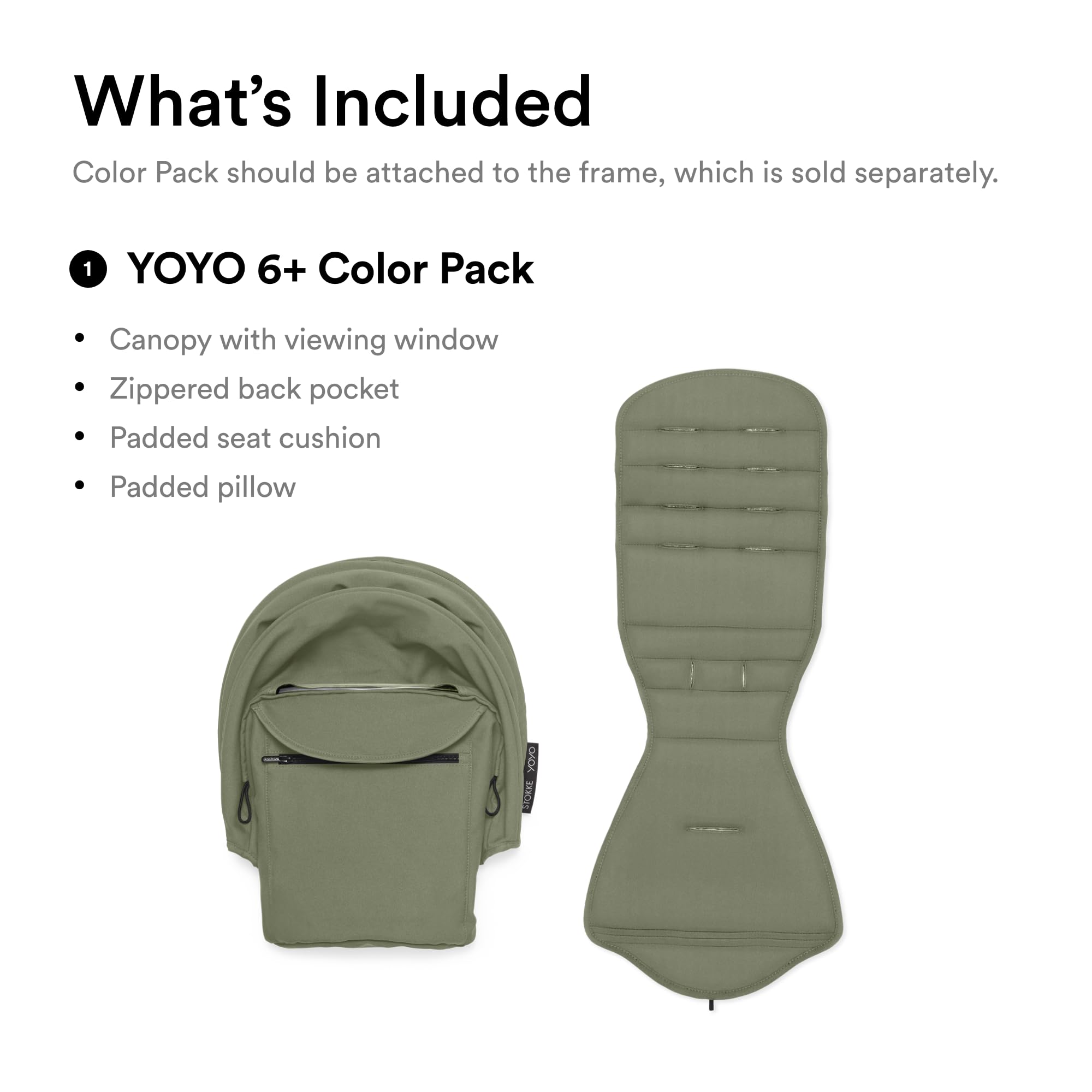 Amazon.com: Stokke YOYO 6+ Color Pack, Olive - Textiles Only: Seat