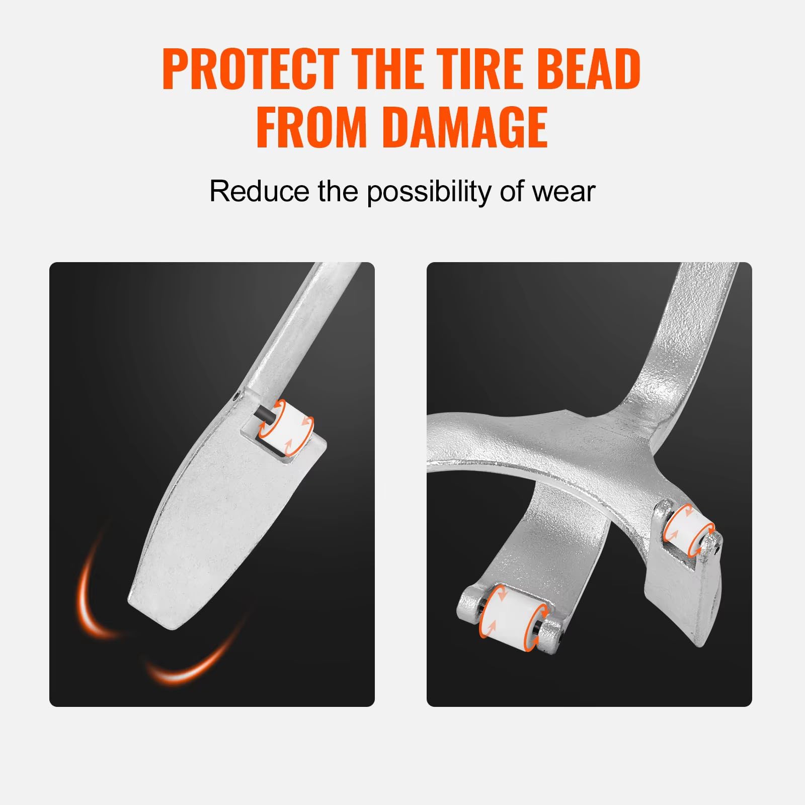 Strumento manuale per smontagomme per pneumatici tubeless, struttura in acciaio resistente per un facile montaggio e smontaggio