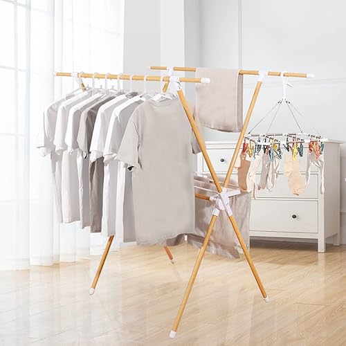 Miniatura 3 de Hershii Escurridor plegable para colgar ropa en interiores y exteriores, almacenamiento de ropa, soporte de exhibición para ahorrar espacio,
