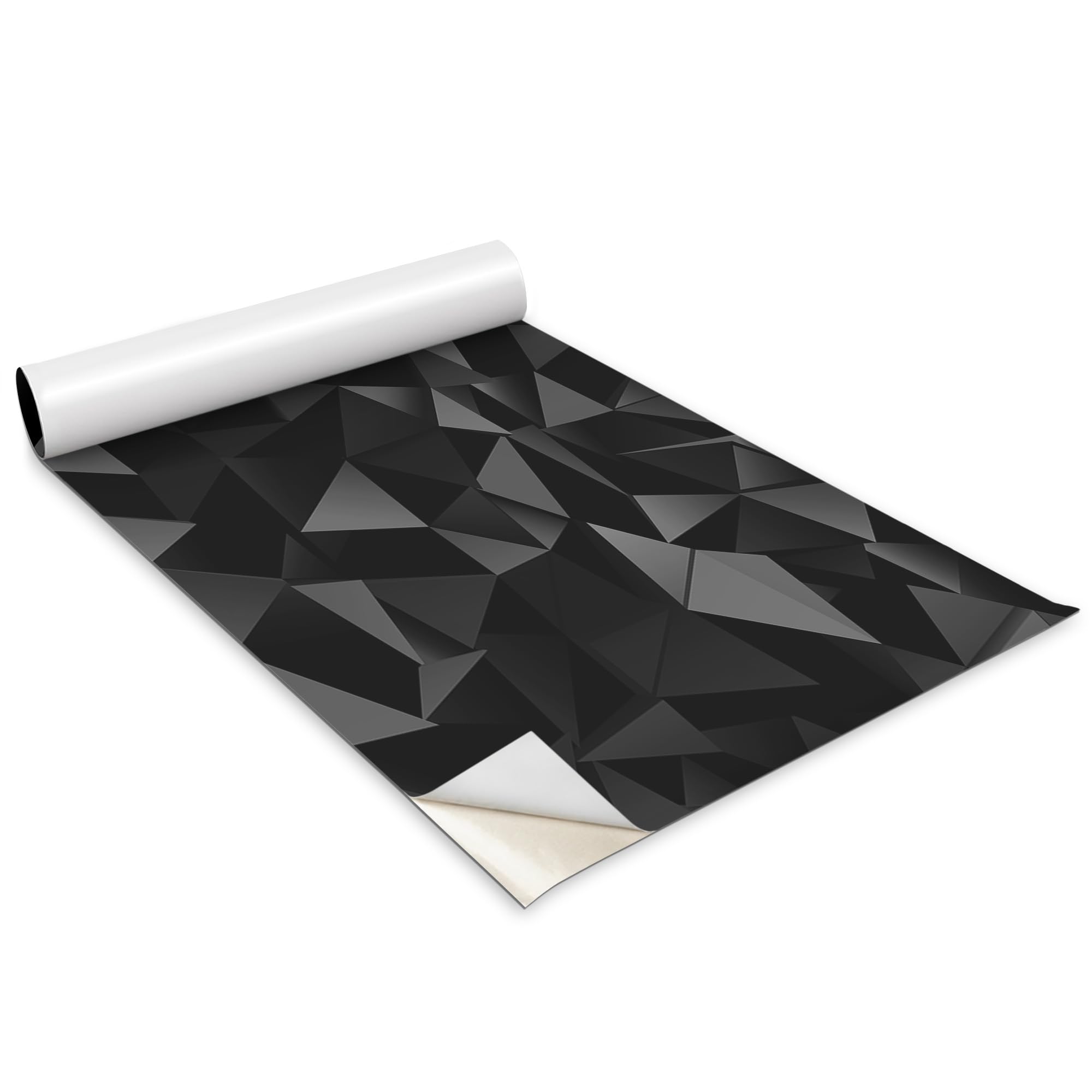 Sticker adhesif autocollant 100x50 cm papier peint rouleau meuble effet 3d triangles sombres