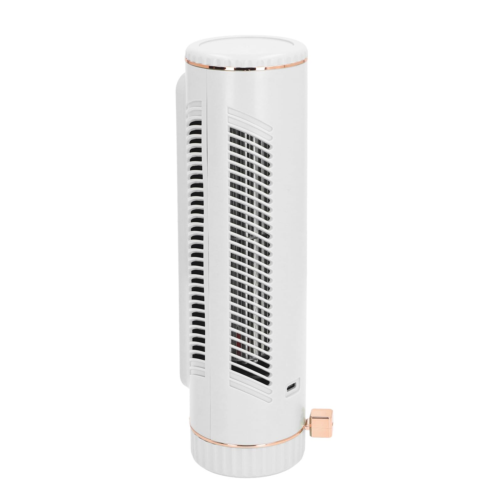 Ventilatore a torre oscillante per camera da letto, scrivania, senza pale, 3 velocità, silenzioso, ricaricabile, per camera da letto, ufficio, esterno (bianco)
