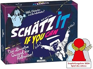 moses- Konzept Schätz it – if You Can, Quiz y adivinanzas para semisabidos, conocimientos con 150 Preguntas excepcionales, Juego de Mesa para 2-5 Jugadores a Partir de 14 años, Color Blanco (90152)