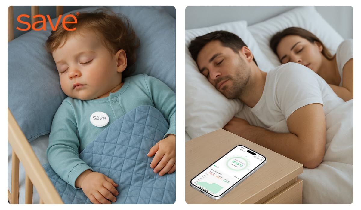 Termómetro Bluetooth para bebés, niños y adultos – Termómetro corporal inteligente con aplicación – Termómetro médico portátil con supervisión en tiempo real y alarma de fiebre