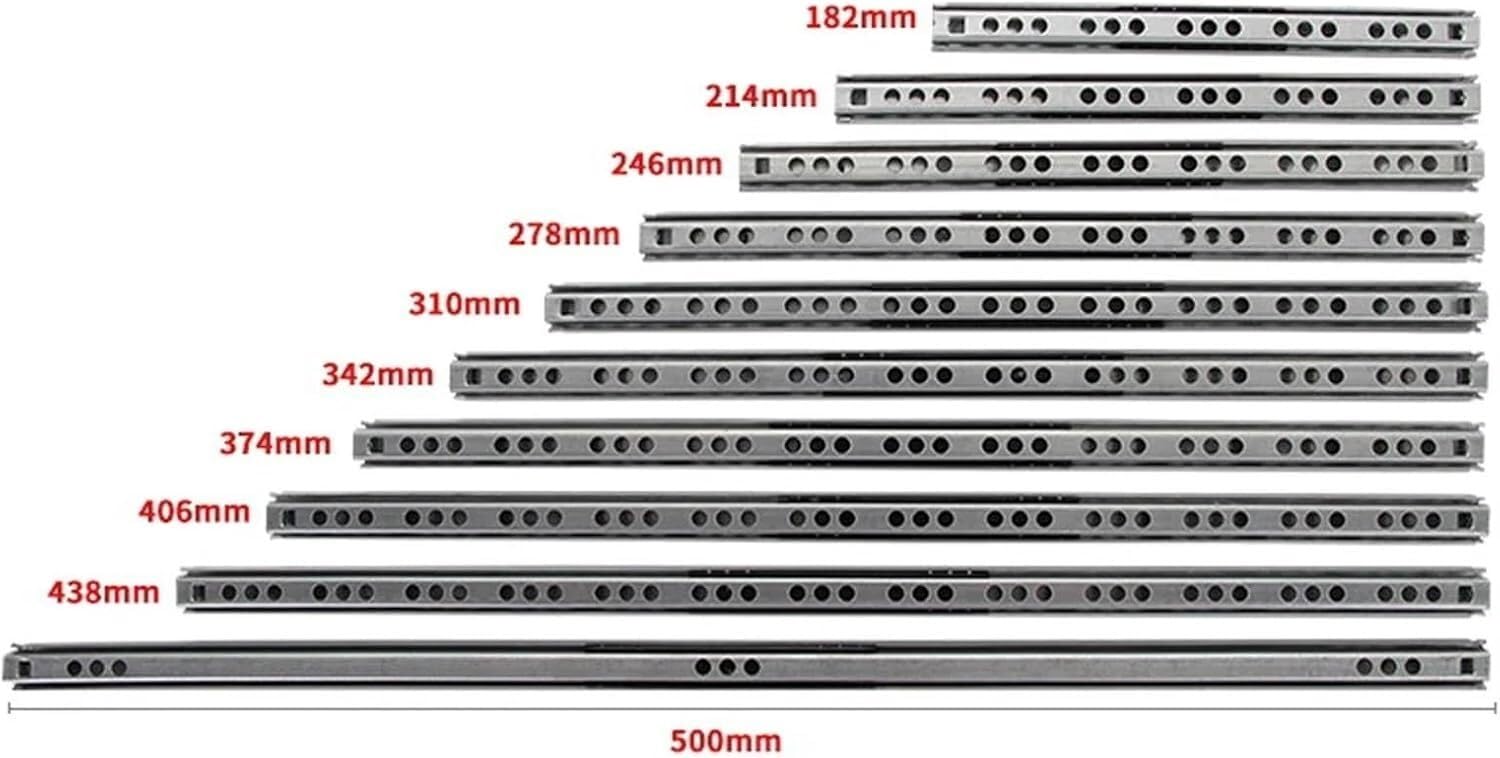 Prowadnice szuflad 2 szt. Łożyska kulkowe Prowadnice szuflad Części meblowe Prowadnice szuflad szafkowych(500mm)