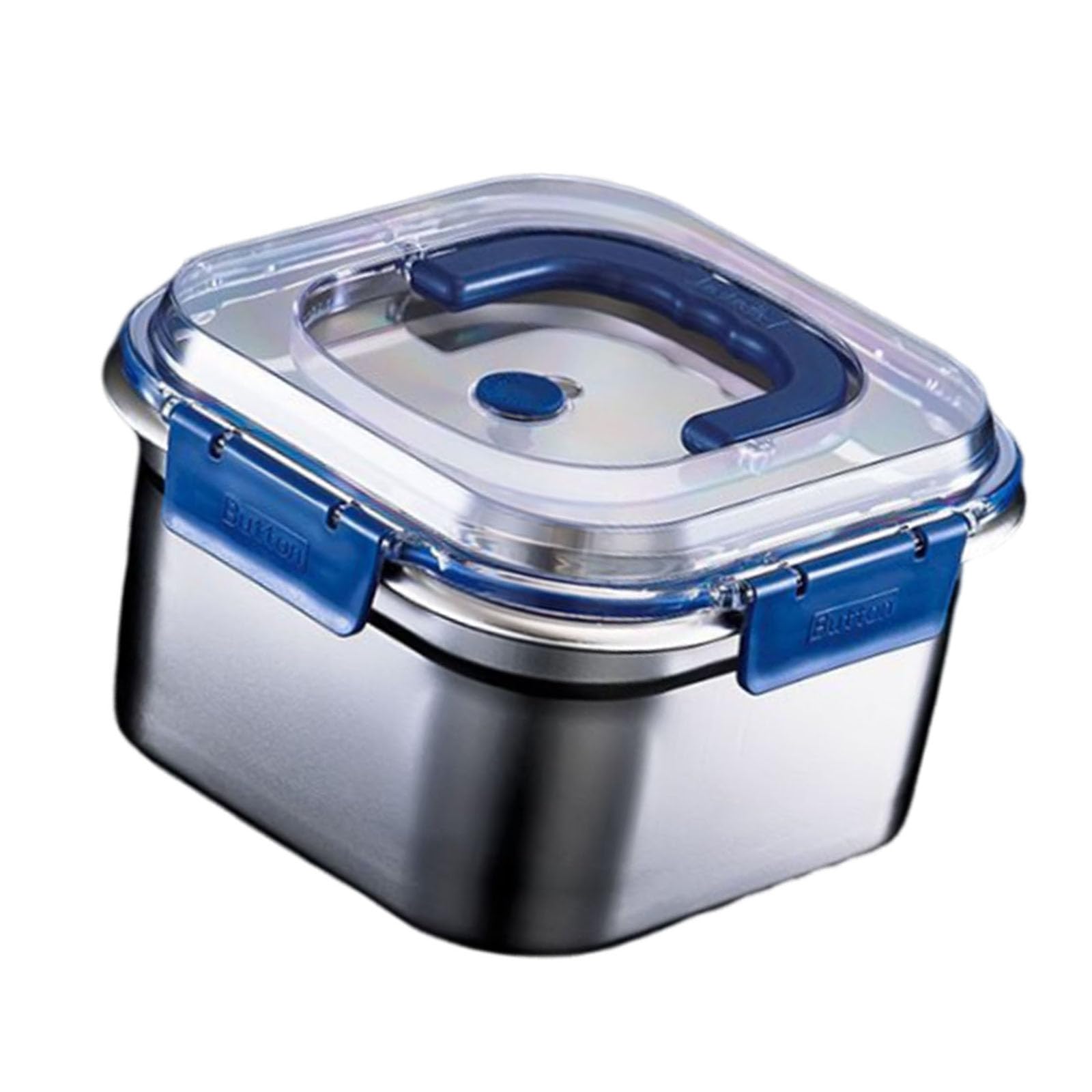 Nucelit Multipurpose Stainless Steel Food Preserver Lunch Box with Transparents Lid Household Crisper Practical Meal Container Freshness Preservation Box