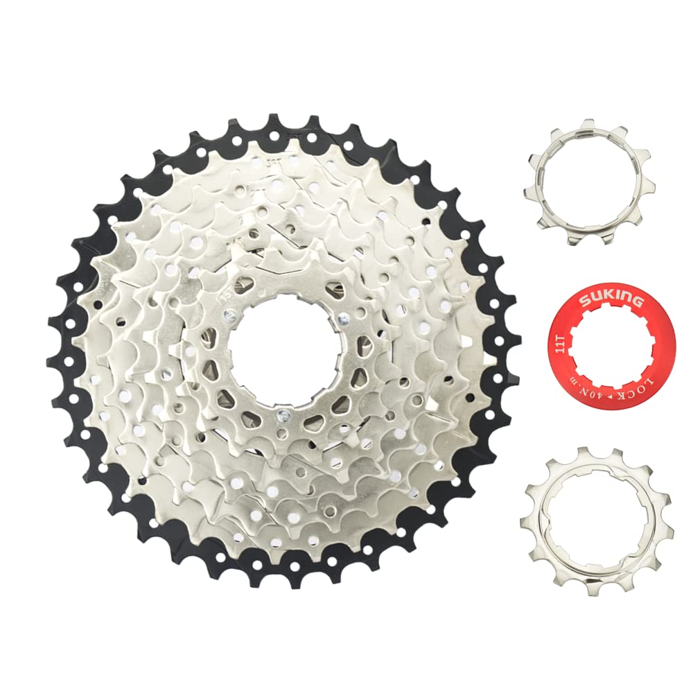 CYSKY Cassette 9 Vitesses 11-25T/11-28T/11-32T/11-36T/11-40T/11-42T Cassette Compatible avec Shimano Sram Sunrace, adaptée pour VTT, vélo de Route (Poids léger)