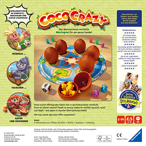 Ravensburger Kinderspiel Coco Crazy - Merkspiel ab 5 Jahre – Ansicht 6