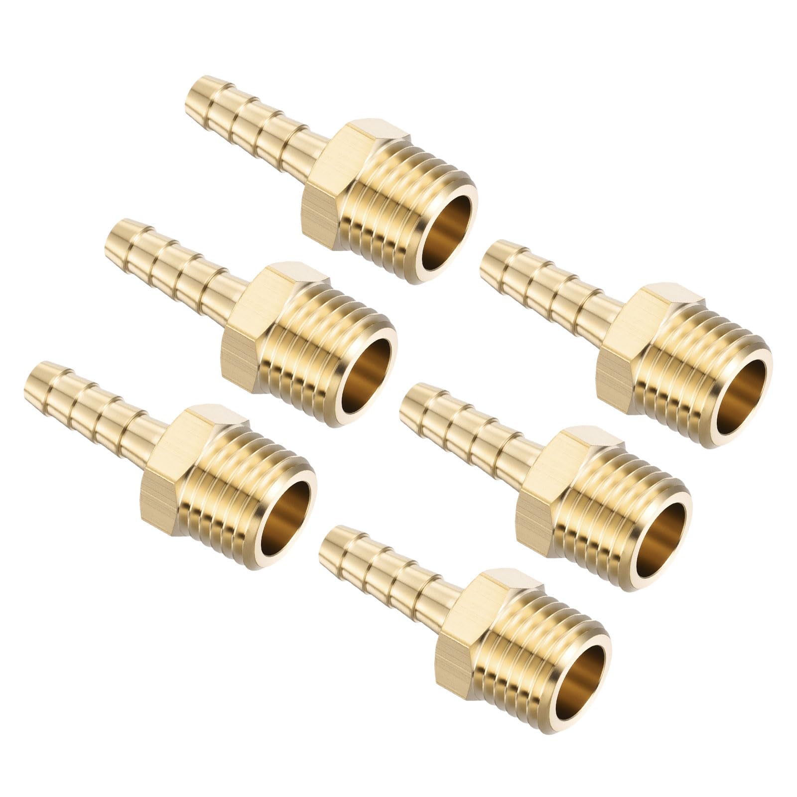 Kozelo 6Pcs Brass Hose Barb Fittings 6mm Hose Barb to M14x1.5 Male — image 1