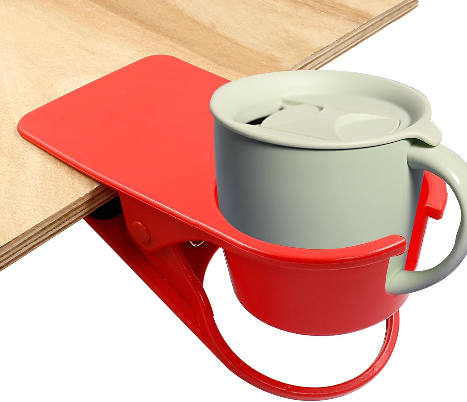 Jiozermi 3-in-1 Drink Holder Clip - Desk & Adirondack Chair Cup Holder for Water, Soda, Coffee (Red, Black, White)