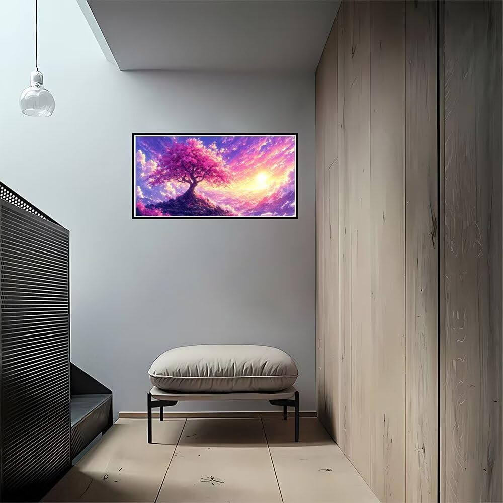 5D DIY Diamond Painting Kit Completo, Grandi alberi Diamantini Strass Ricamo a Punto per Adulti Bambini Decorazione Casa, Kit per Pittura Diamante Mosaico Fai Da Te, per Decorazioni Casa 50x100cm S-83