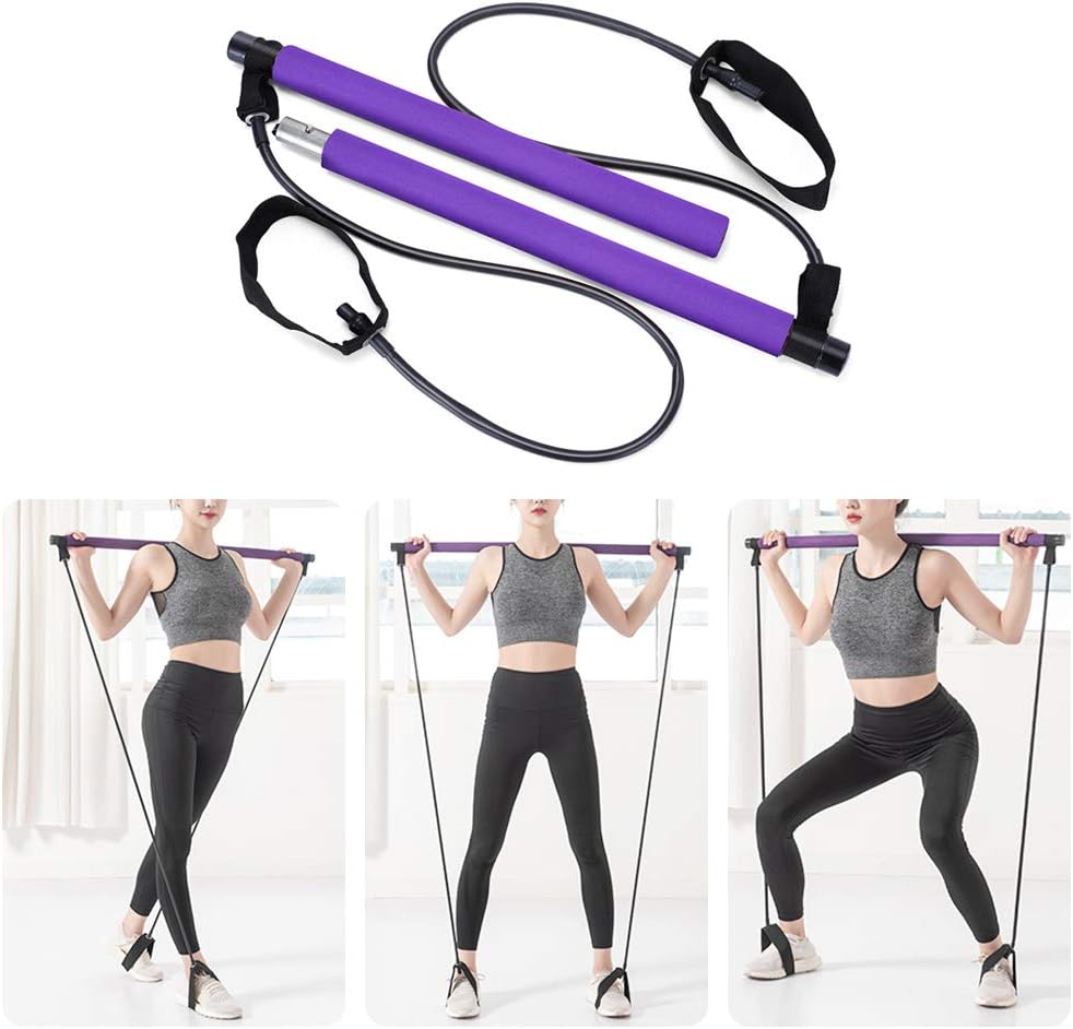 Pahajim Portable Yoga Pilates Stick Body Shape Pull-up Assisted Training Rod Resistance Rod Pilates Fitness Stick