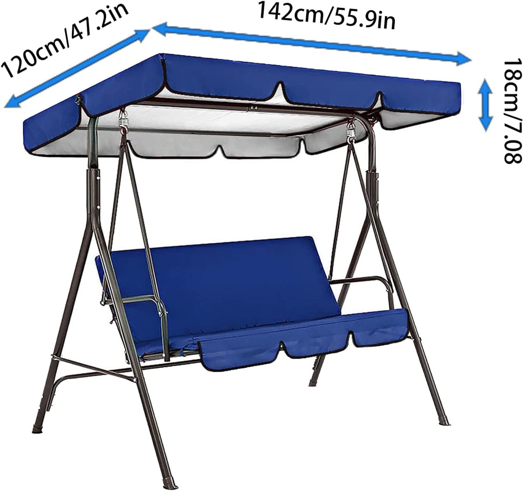 Hollywoodschaukel Dachbezug Kissenbezug für Terrassenschaukel, wasserdichter Ersatzbezug für Schneeschaukel im Freien, staubdichtes Schutzbezug-Set, Abdeckung für Veranda-Sitz, Allwetterschutz