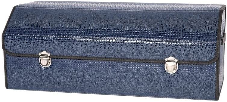 Boîte de Rangement de Coffre de Voiture en Cuir de Grain de Cuir, boîte de Rangement Pliable de Voiture d'organisateur, boîte de Rangement multifonctionnelle (Color : Blu, Size : S)