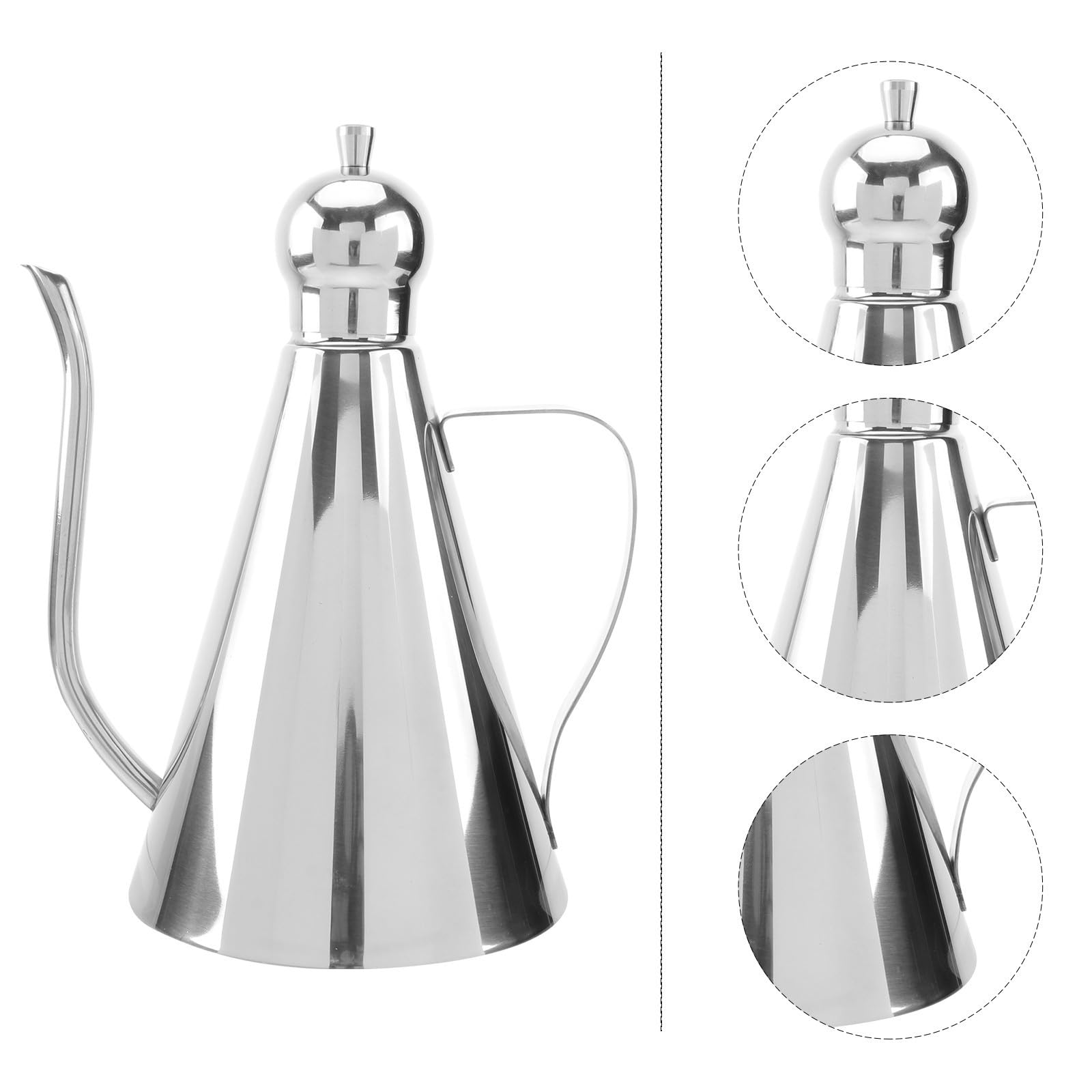 Botella Dispensadora de Aceite Boquilla Larga de Acero Inoxidable 1l Antigoteo Control Fácil de Aceite para Cocina y Restaurante