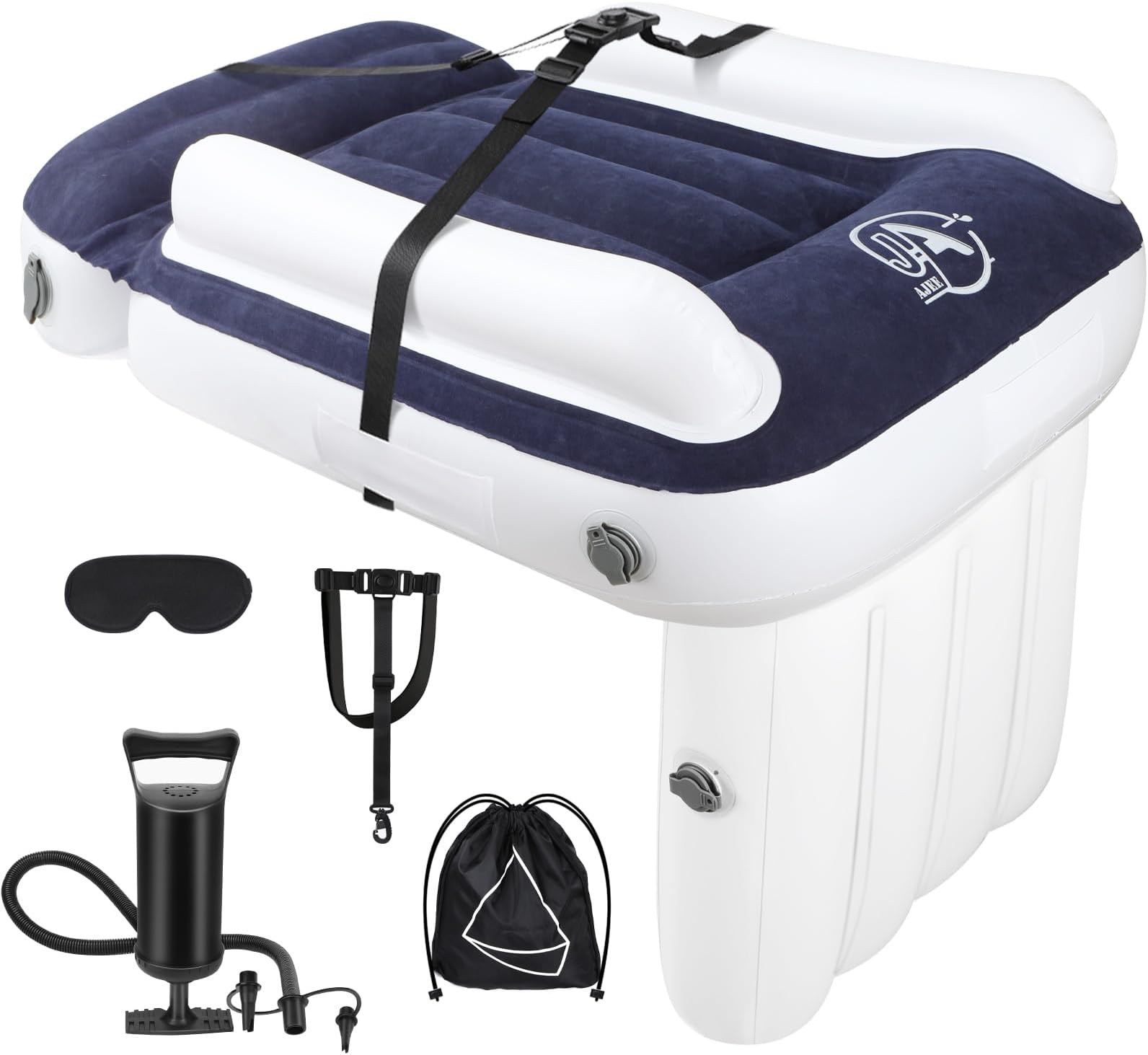 Inflatable Toddler Airplane Bed, Baby Airplane Bed with Sleep Mask & Manual Inflatable Pump, Fits Most Airplane Economy Seats, Easy to Storable, Kids Airplane Travel Essentials (Blue)