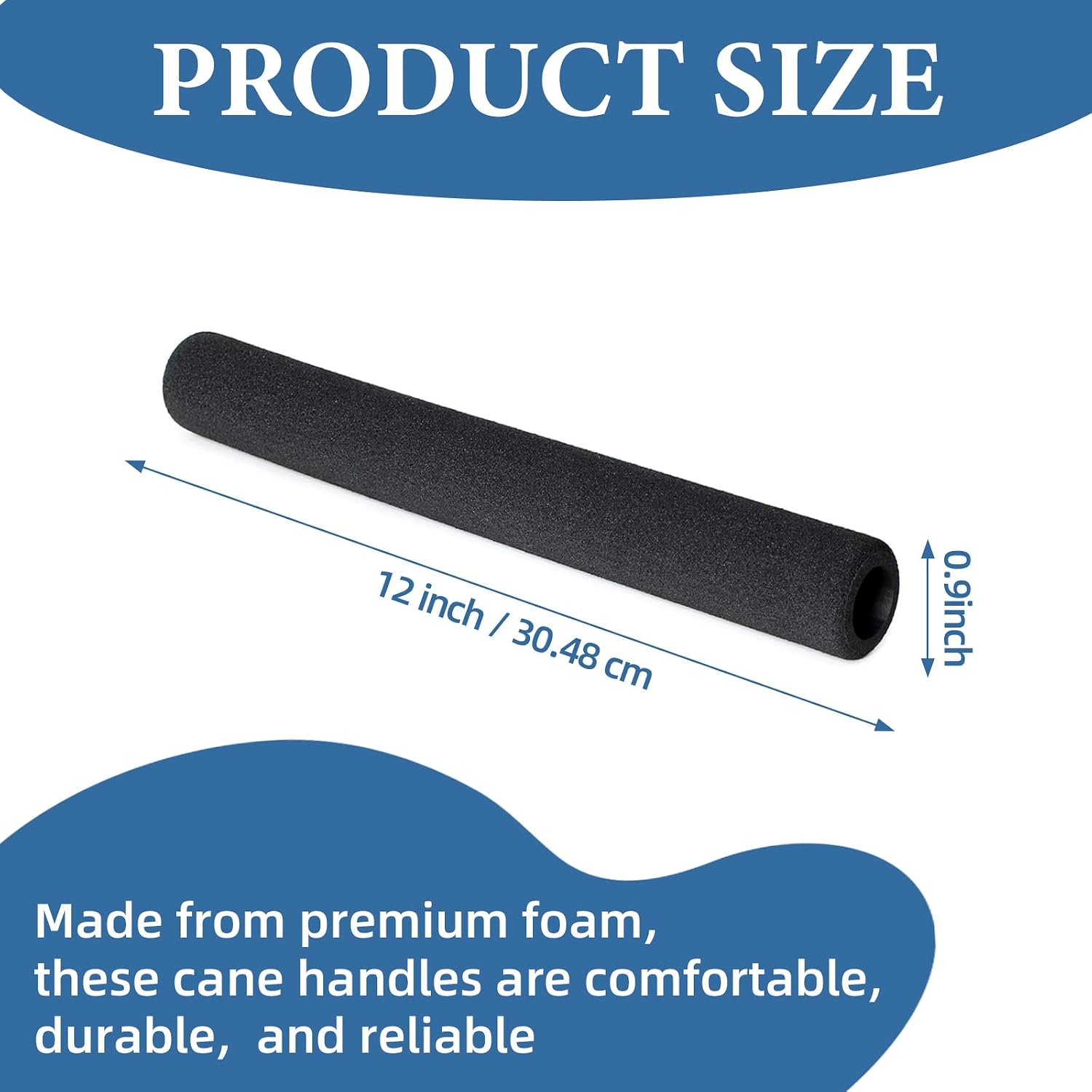 Frienda 4 Pcs Curved Handle Foam Cane Grip Replacement for Handle Canes