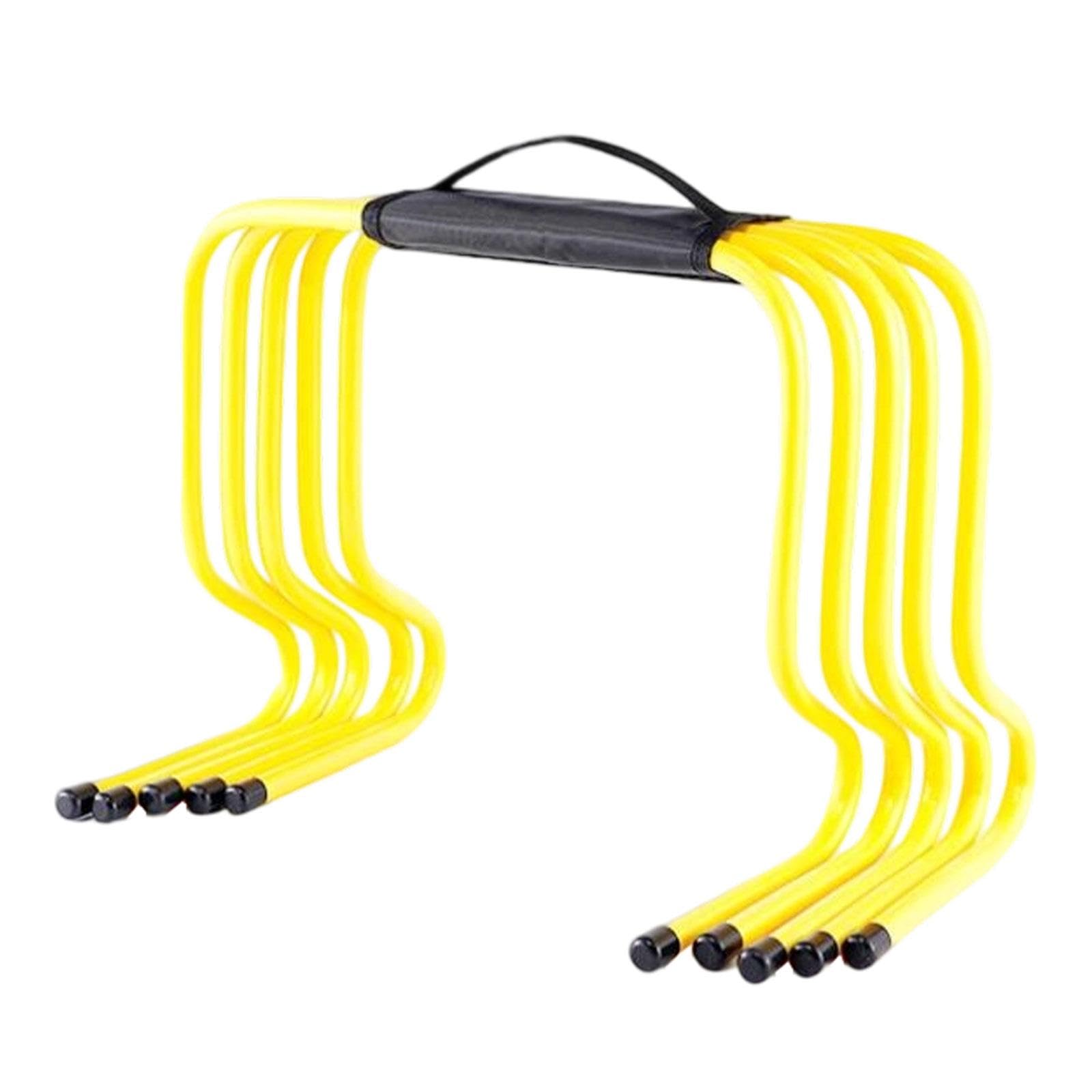 perfk 5 Pezzi di Ostacoli per l'agilità, Attrezzatura per l'allenamento della velocità, Ostacoli multifunzionali Gialli per Il Campo Fitness, Sport, 40 Cm