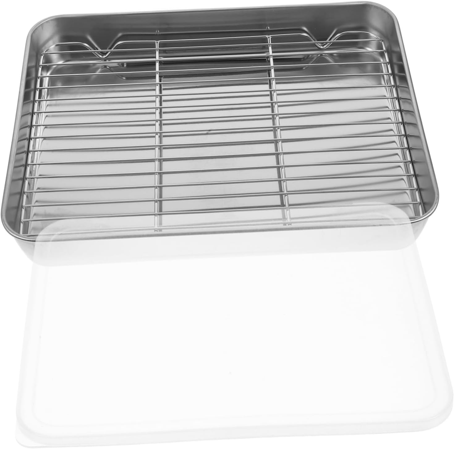 Ciieeo Stainless Steel Roasting Pan Wire Rack Versatile Cooking Tray for Meat and Vegetables Easy to Clean for Oven Baking and Broiling