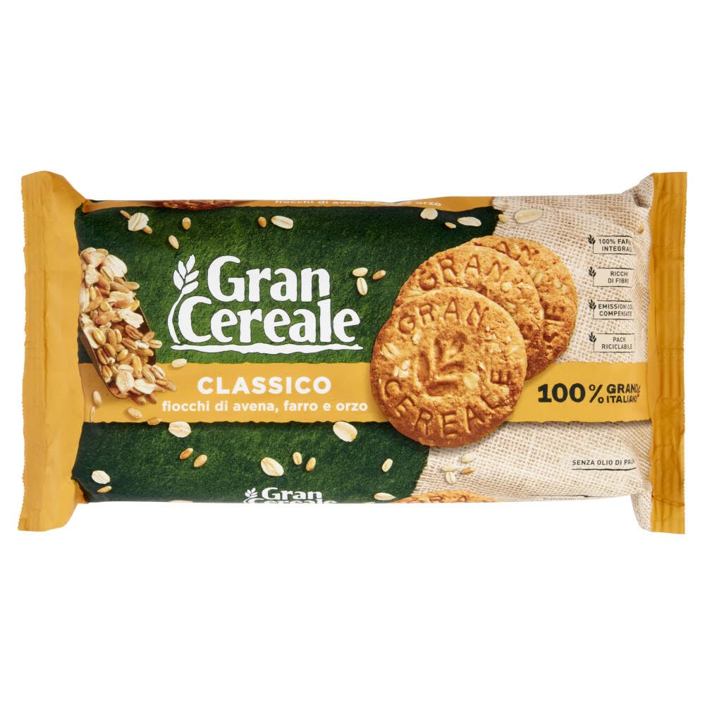 Italian Gourmet – Gran Cereale Classico Biscuits aux céréales complètes, Avoine Farro & Orge, 6 x 500 g, Riches en fibres, Sans huile de palme, Snack petit-déjeuner + Italian Gourmet Polpa