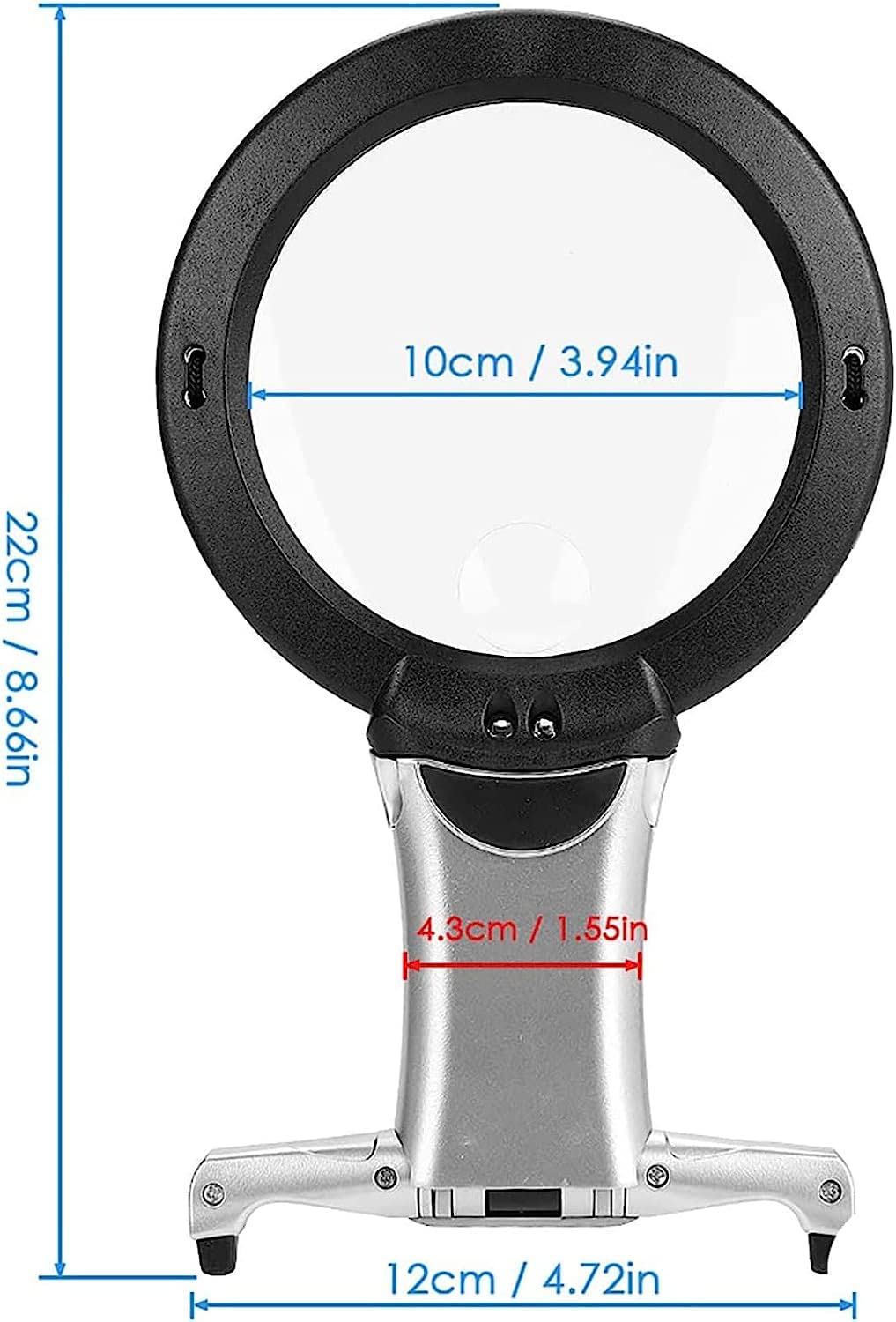 Lenti d'Ingrandimento, Collo Libero e Lente d'Ingrandimento da scrivania Illuminate a LED con Supporto Leggero, per Leggere Ricami, Hobby, Riparazione di gioiel