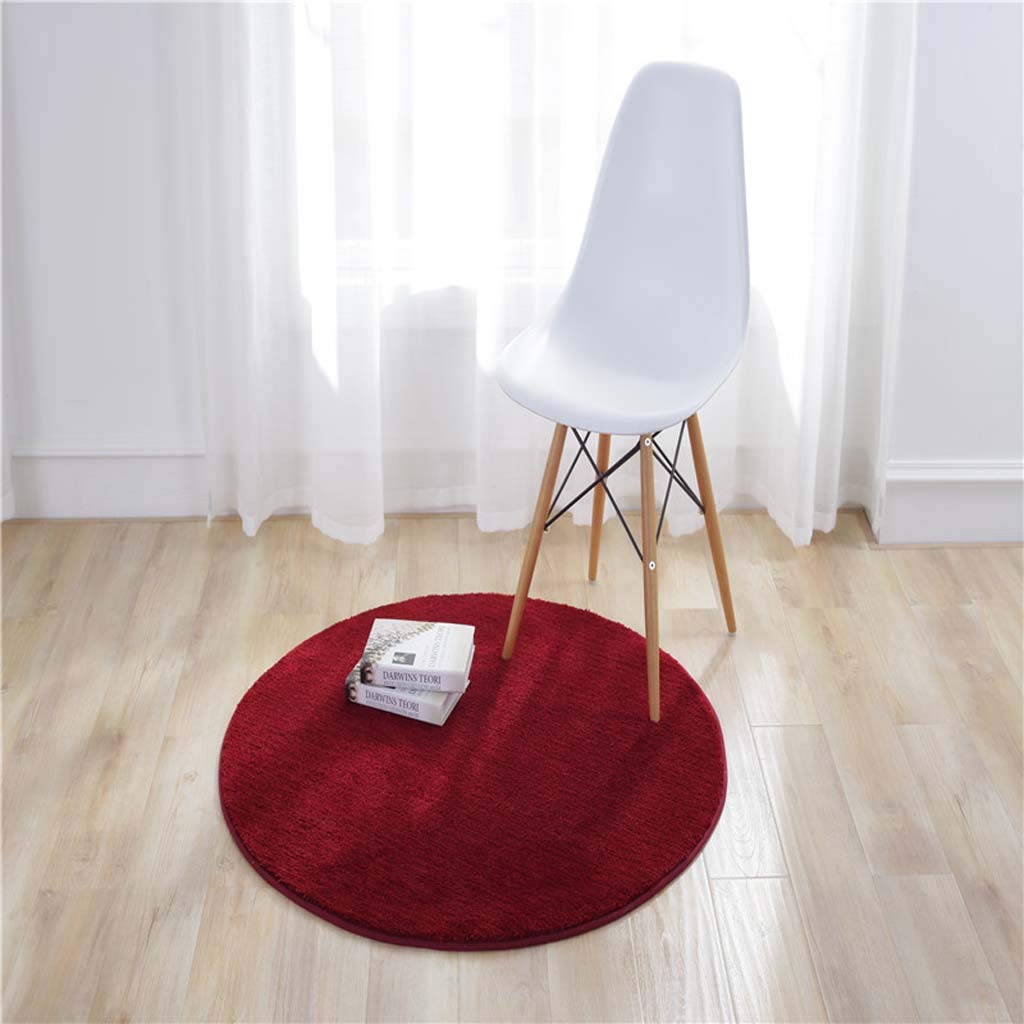 Tapis rond solide 150cm de chambre haut de gamme antidérapant