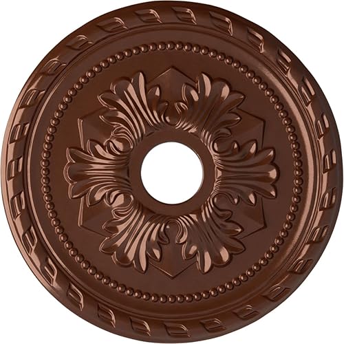 Miniatura 45 de Ekena Millwork CM20PM Medallón de techo Palmetto, 20 7/8 pulgadas de diámetro exterior x 3 5/8 pulgadas de diámetro interior x 1 5/8 pulgadas, Primed