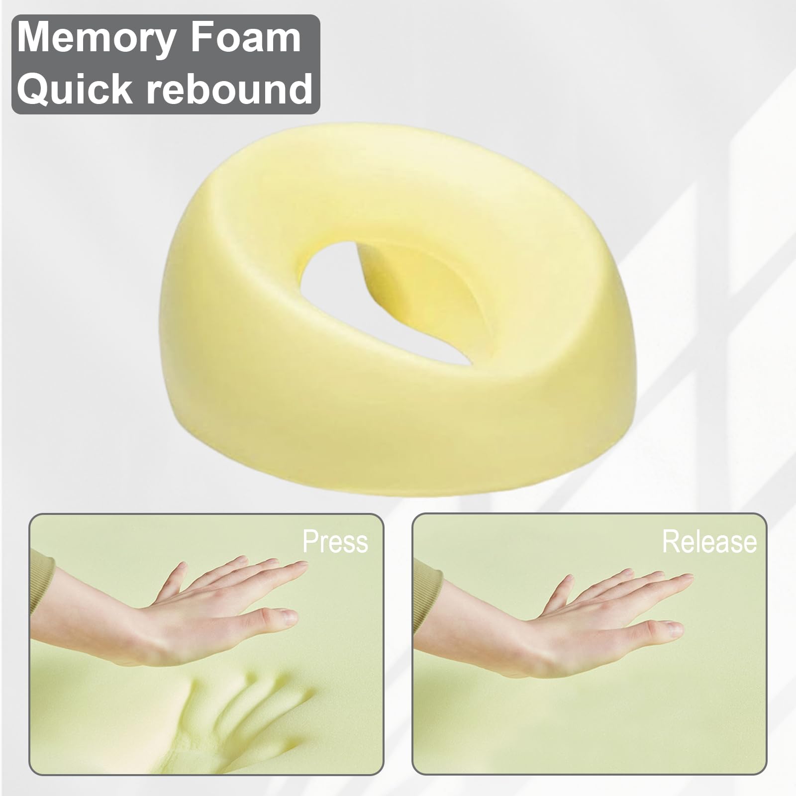 GYWHOFUL - Cojín de masaje de espuma viscoelástica, cojín ergonómico para cama de masaje, almohada de masaje con agujero para la cabeza, reposacabezas con funda extraíble, ideal para spa, salón y