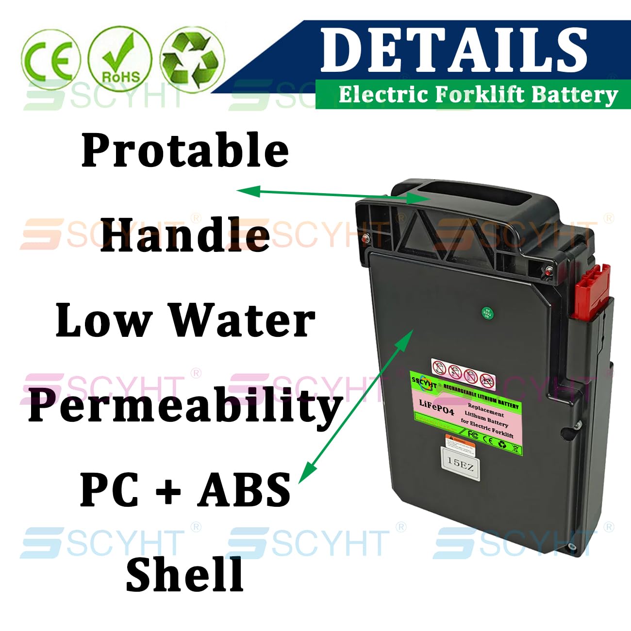 24V Batteria transpallet elettrico con CAN per transpallet elettrico EPT15EZ Batteria al litio per sollevatore telescopico F5PRO Batterie LiFePO4 con BMS,24v20ah can charger