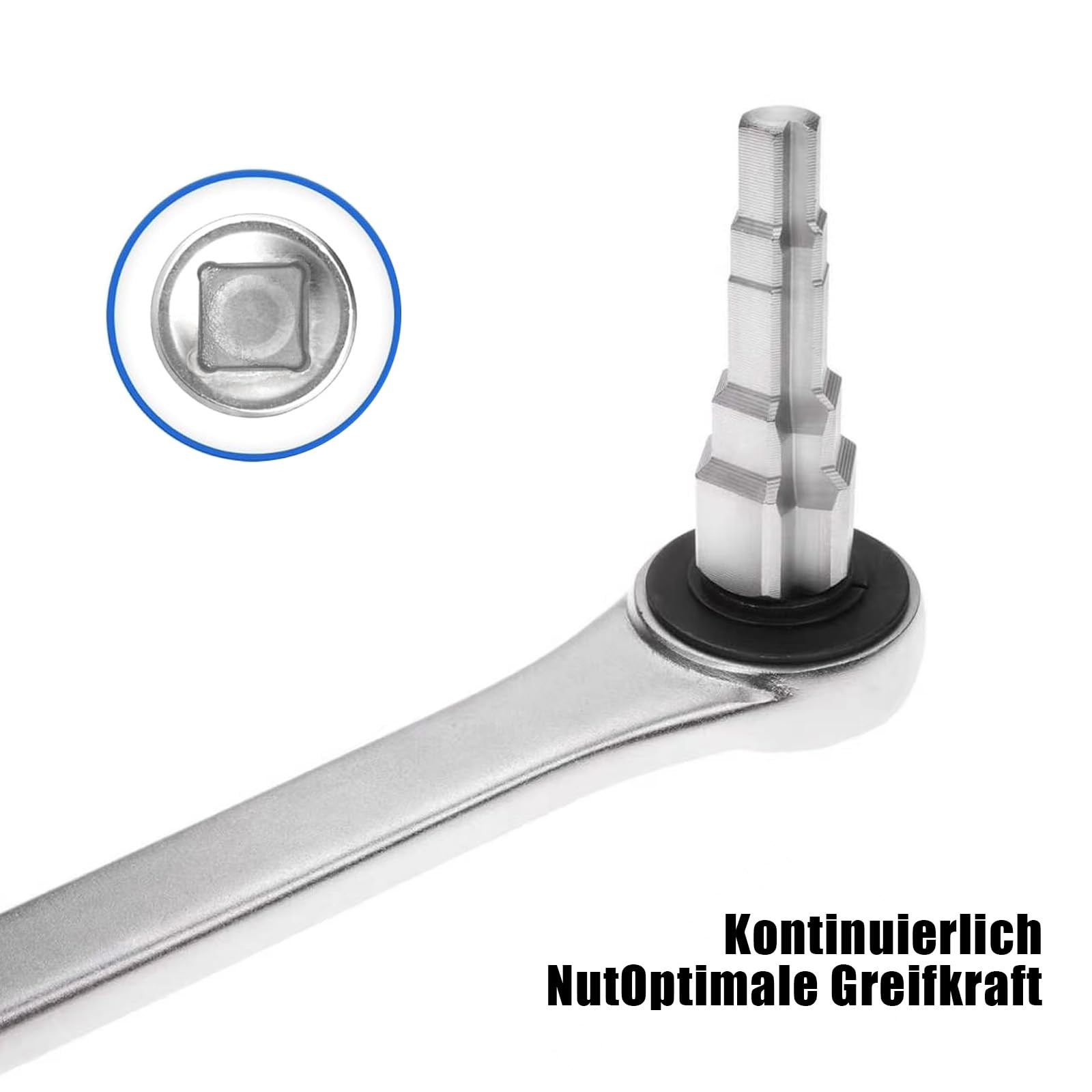 Chiave universale a gradini per radiatori sanitari con valvola a bussola quadrata interna 1/2", 5 livelli, chiave per nipplo valvola per radiatori sanitari