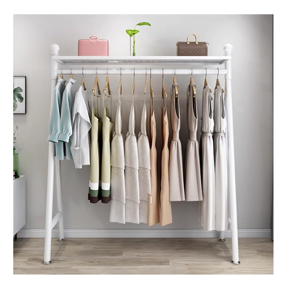 LRZPTDYU Vertical Clothes HangerLarge Capacity Clothing Display Rack Portable Organizer for Bedroom Living Room & Retail Store (White 100x40x150 cm)